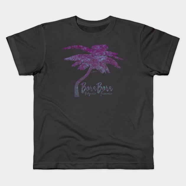 Bora Bora, French Polynesia, Palm Tree Kids T-Shirt by jcombs